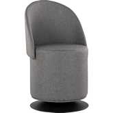 Finch Accent Chair in Black Metal & Grey Fabric